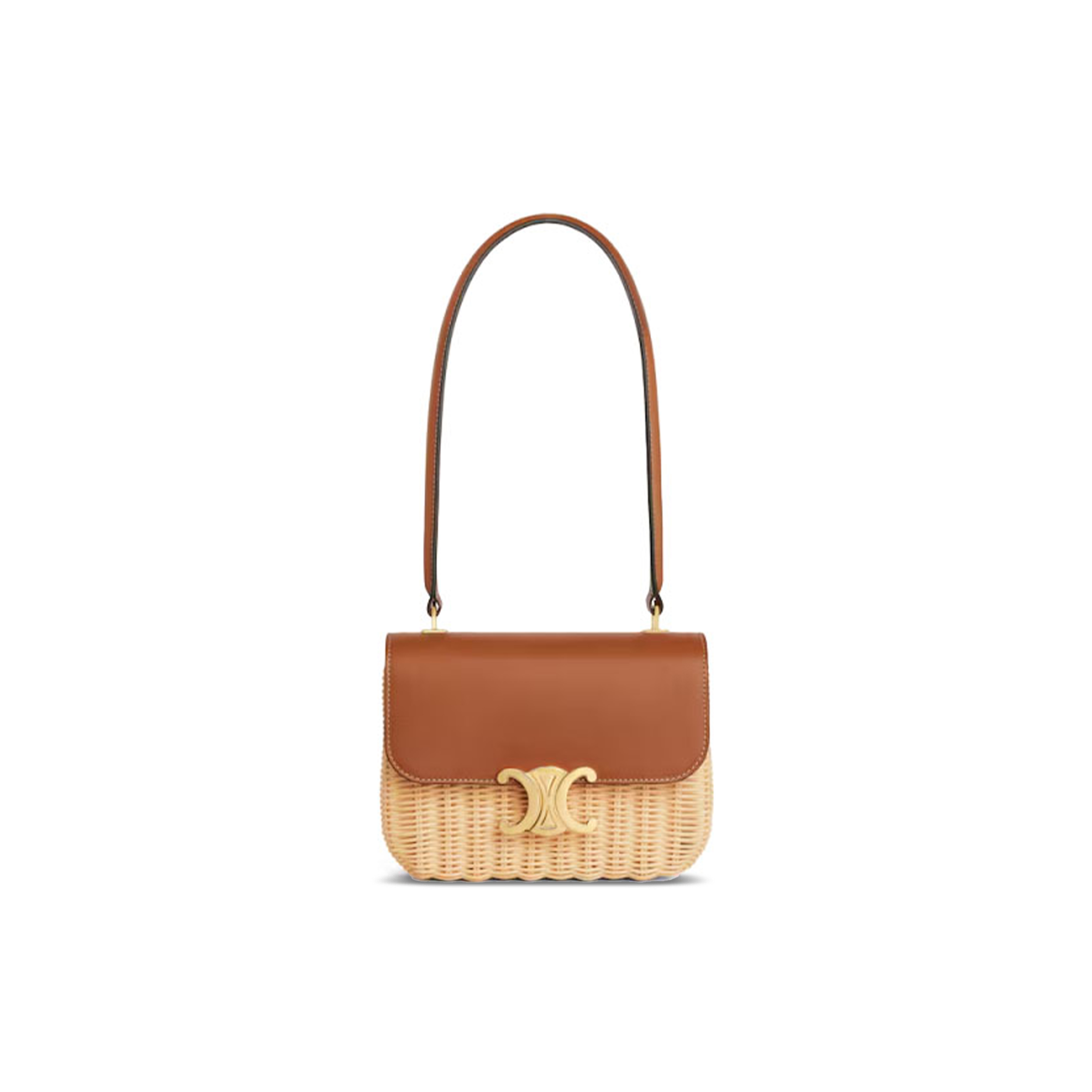CELINE TEEN GARANCE WICKER AND NATURAL COWHIDE HANDBAGS 119672FUO.02NT ‎(18.5*13.5*7 cm)